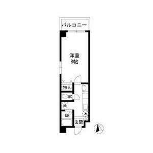 サンスパーク(1K/4階)の間取り写真