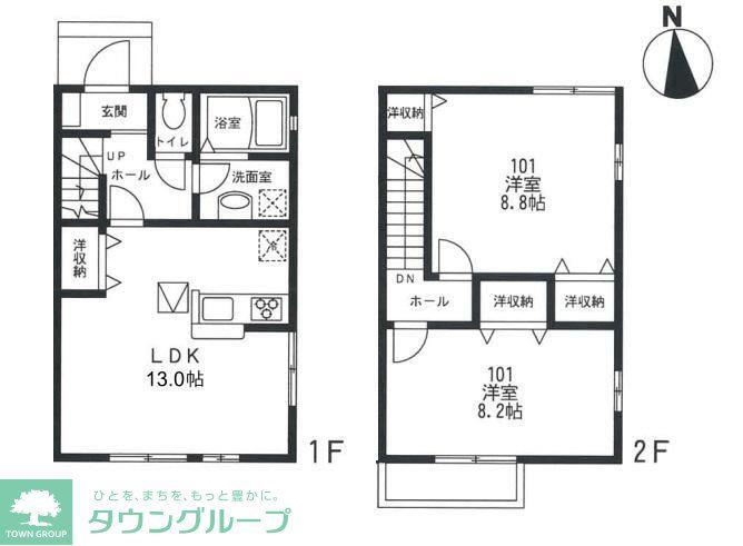 ソレイユ湘南B(2LDK/1階)の間取り写真