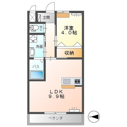ＪＲ成田線 小見川駅 徒歩76分 2階建 築10年(1LDK/1階)の間取り写真
