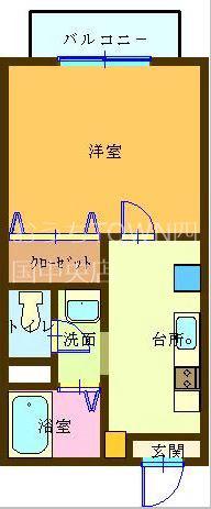 セジュール佐藤(1K/1階)の間取り写真