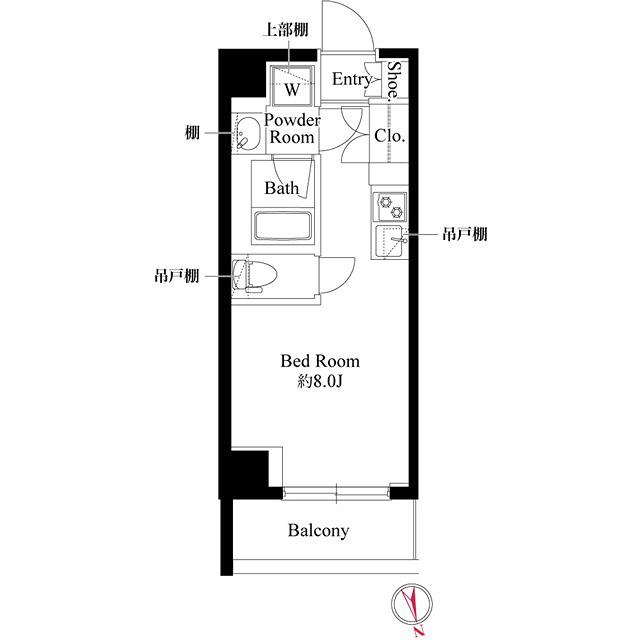グリシーナ横浜桜木町(ワンルーム/5階)の間取り写真