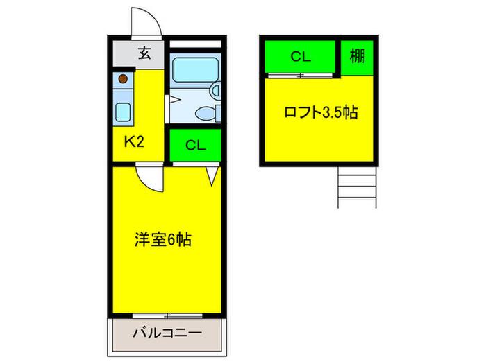 ロイヤル和泉PARTI(1K/3階)の間取り写真