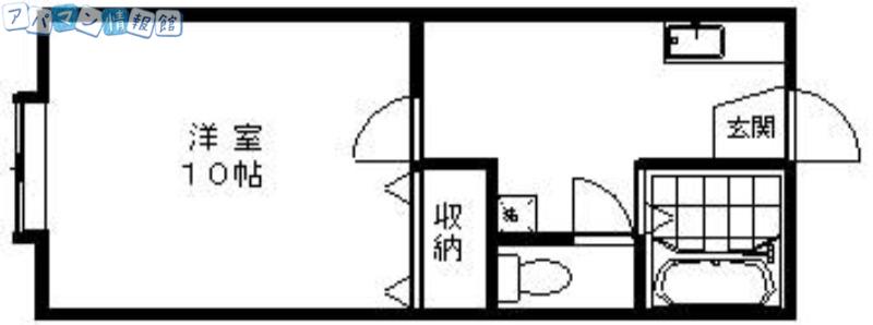ヴィラエスポワール(1K/1階)の間取り写真