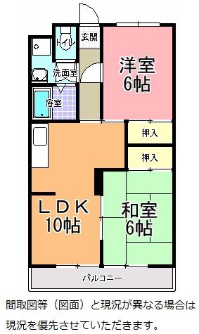 見和マンション(2LDK/1階)の間取り写真