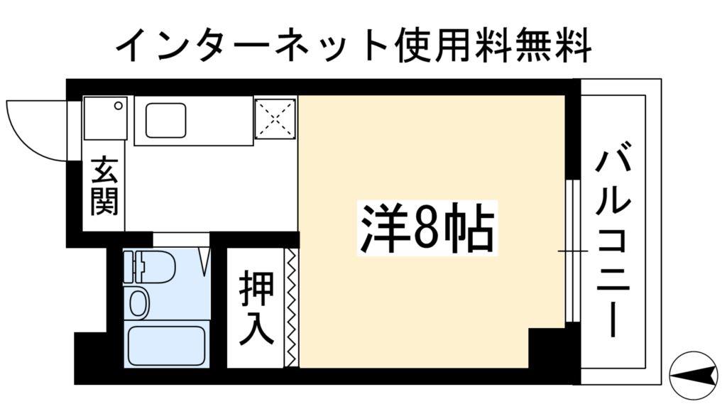 アトリエフォー(1K/3階)の間取り写真