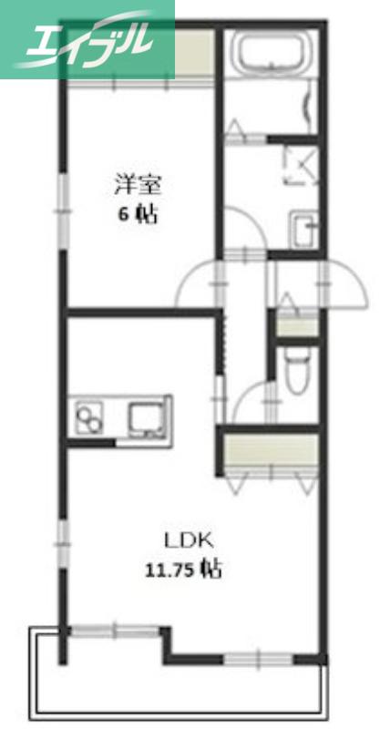 グランメゾン(1LDK/2階)の間取り写真