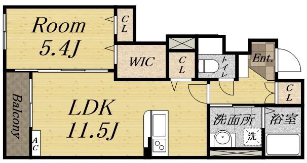 フォレスト宝塚I(1LDK/1階)の間取り写真