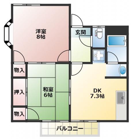 フォレスト大森(2DK/1階)の間取り写真