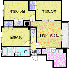 グラスミア恵庭(3LDK/5階)の間取り写真