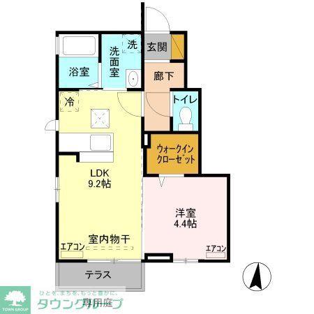 WIT熊谷II(1LDK/1階)の間取り写真