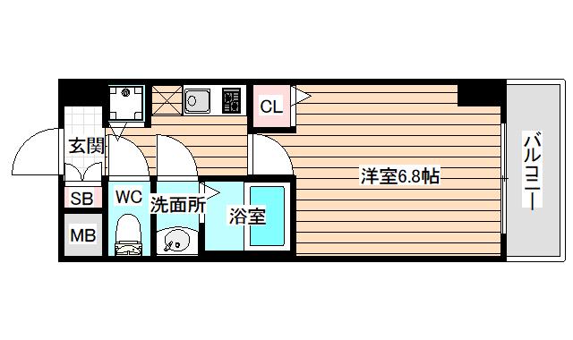 レジデンス 福島2(1K/4階)の間取り写真