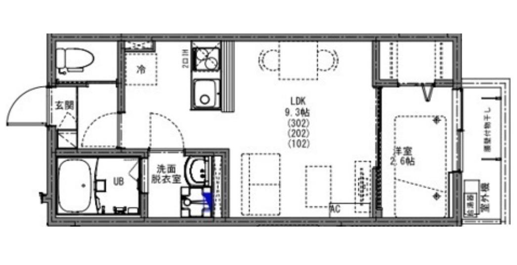 ケイアイ レジデンス 南柏(1LDK/1階)の間取り写真