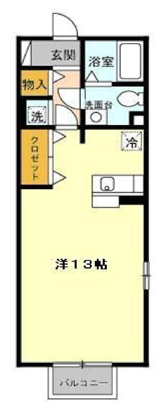 モナリエ(ワンルーム/2階)の間取り写真