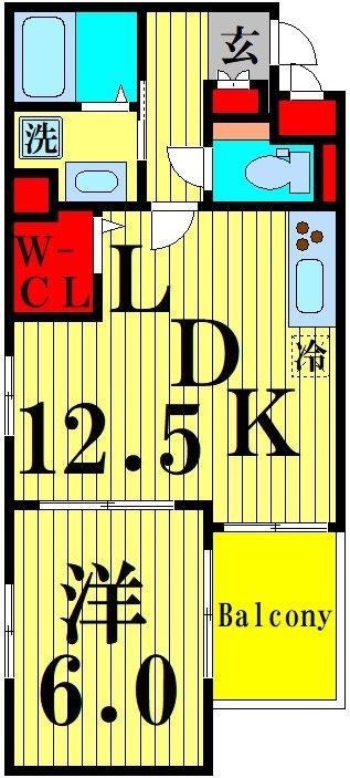 リベルテ(1LDK/4階)の間取り写真