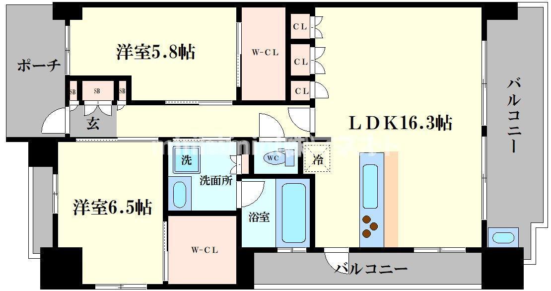 グランアッシュ大正ステーションフロント(2LDK/10階)の間取り写真