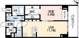 グランフォルテ田川(1LDK/3階)の間取り写真