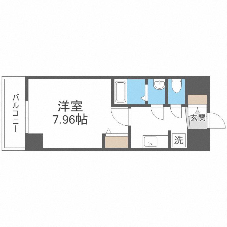 ラヴィータ難波元町(1K/13階)の間取り写真