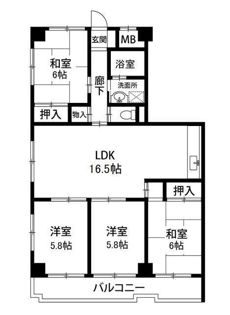 PLENDY矢部さくら通(4LDK/8階)の間取り写真