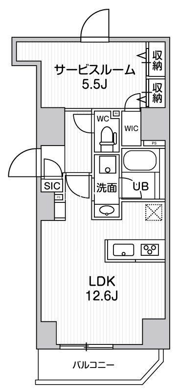 S-RESIDENCE入谷ALESIA(ワンルーム/2階)の間取り写真