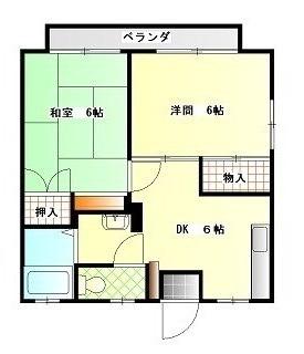 エクセレントII(2DK/2階)の間取り写真