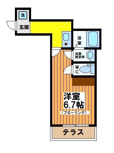 メゾンブランシュ下北沢(1K/1階)の間取り写真