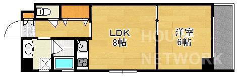 上御所エクセル三宅(1LDK/4階)の間取り写真