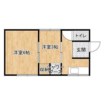 高砂市伊保3-13-5アパート(2K/1階)の間取り写真
