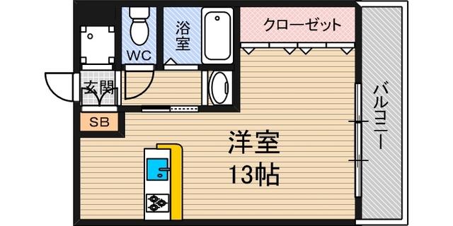シェリール木村3(ワンルーム/3階)の間取り写真