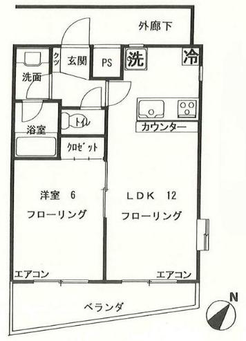 クレスト代々木(1LDK/3階)の間取り写真