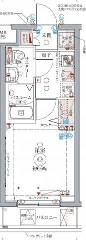 クレヴィスタ立石(1K/2階)の間取り写真