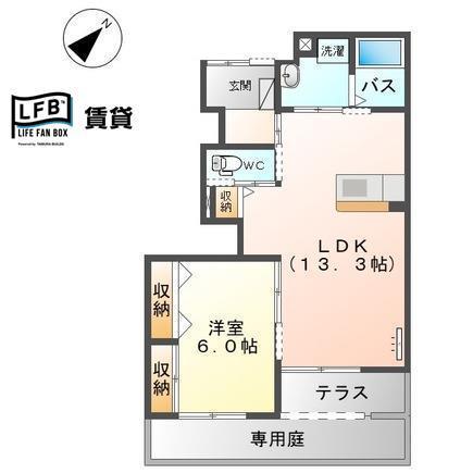 スカイグレイス(1LDK/1階)の間取り写真