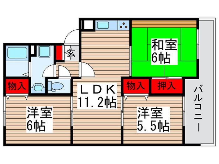 サンフィールド松戸(3LDK/2階)の間取り写真