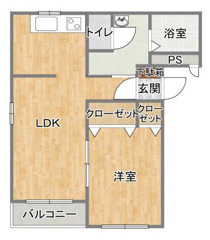 ヒーローマンション・クラシコ(1LDK/3階)の間取り写真