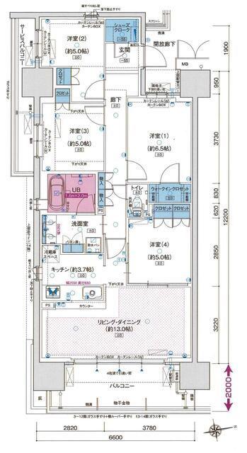 ファーストリンクレジデンス(4LDK/12階)の間取り写真