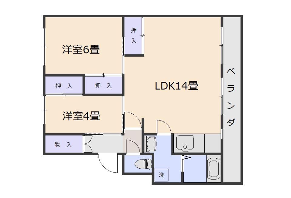 サルヴァトーレ伊敷(2LDK/3階)の間取り写真