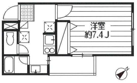 Y・KマンションIII(1K/1階)の間取り写真