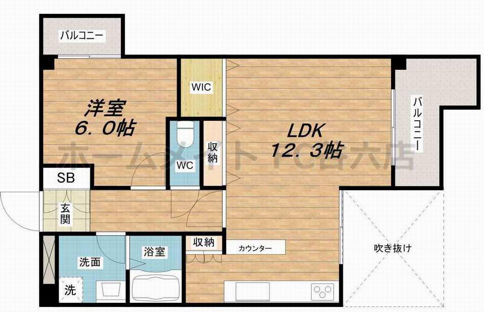 Sパレス天王寺(1LDK/4階)の間取り写真