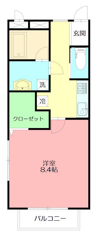ジ・アパートメント下堀(1K/1階)の間取り写真