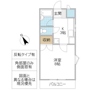 SHK I(1K/1階)の間取り写真