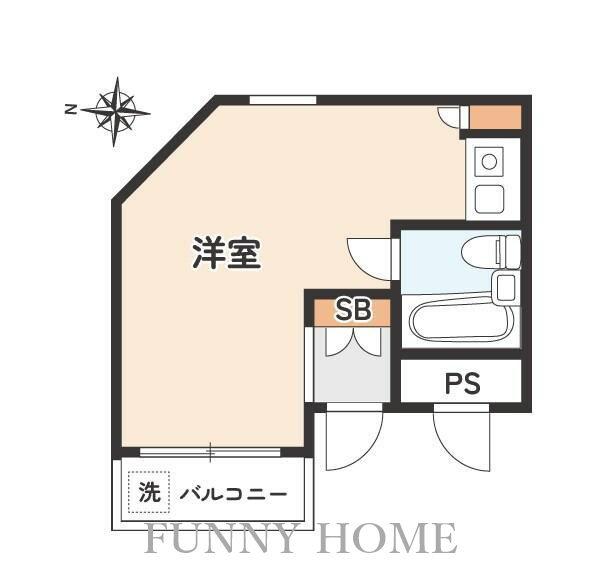 ネオハイシティ豪徳寺(ワンルーム/2階)の間取り写真
