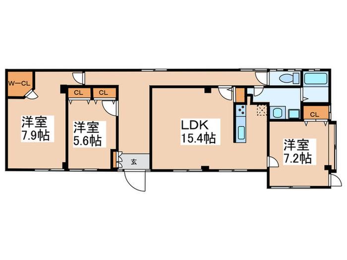 EWレジデンス氷川台(3LDK/1階)の間取り写真