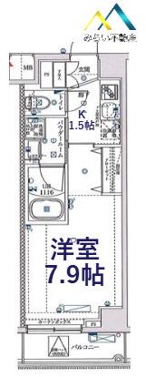 SQUARE CITY 東白楽 MAXIV(1K/2階)の間取り写真