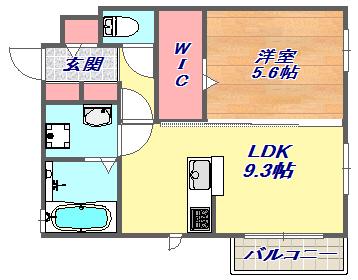 D-ROOM高羽(1LDK/1階)の間取り写真