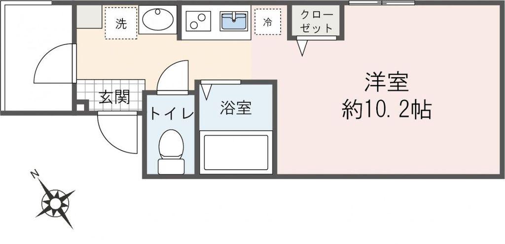 BRIX(ワンルーム/1階)の間取り写真