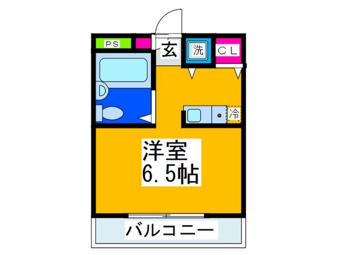 フェリス自由丘(ワンルーム/1階)の間取り写真