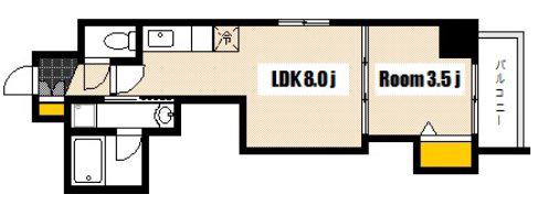 月光住吉町(1LDK/6階)の間取り写真