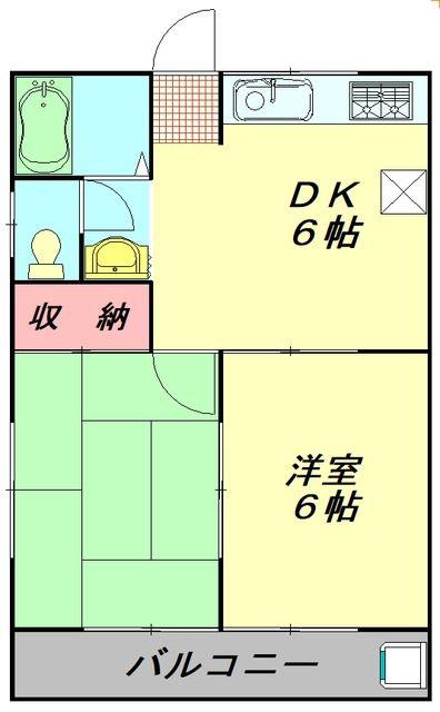 水子マンション(2DK/1階)の間取り写真