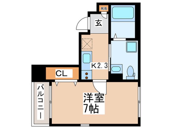 ゼフィール世田谷(1K/2階)の間取り写真
