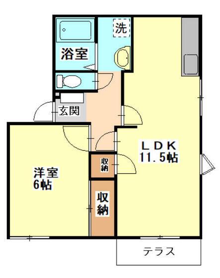 ポンパブランカ(1LDK/1階)の間取り写真
