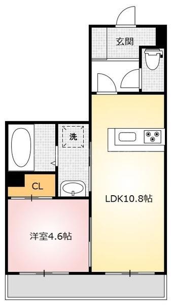 クレスト クレール(1LDK/3階)の間取り写真